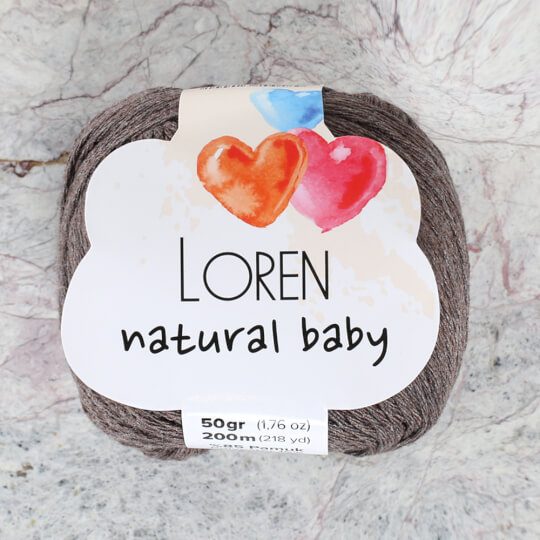 Loren Natural Baby Kahverengi  El Örgü İpi - R069