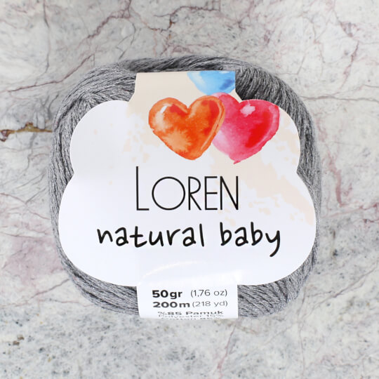 Loren Natural Baby Gri El Örgü İpi - R0042