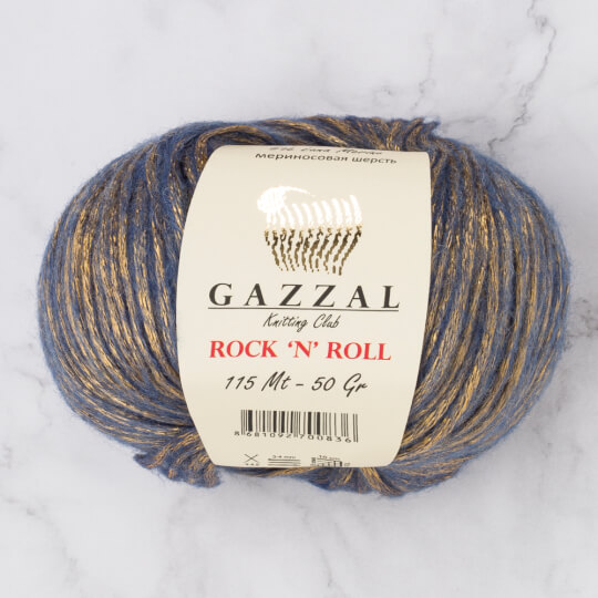Gazzal Rock'N'Roll Mavi Altın Sarısı El Örgü İpi - 13184