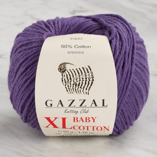 Gazzal Baby Cotton XL Mor Bebek Yünü - 3440XL