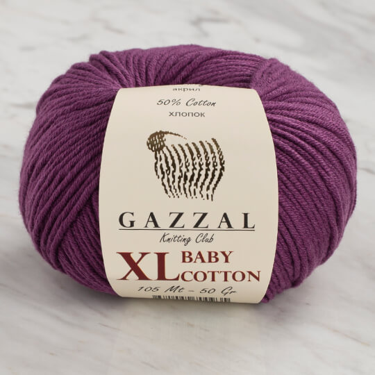 Gazzal Baby Cotton XL Mor Bebek Yünü - 3441XL