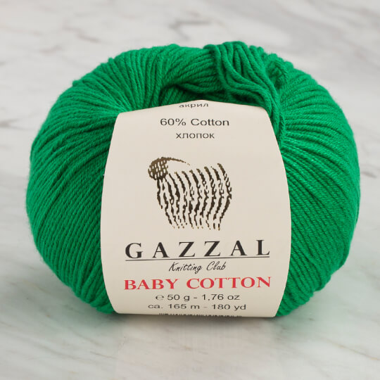 Gazzal Baby Cotton Yeşil Bebek Yünü - 3456
