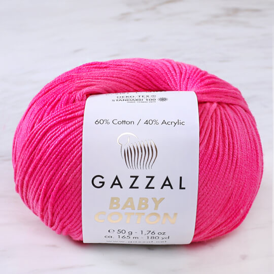 Gazzal Baby Cotton Fuşya Bebek Yünü - 3461