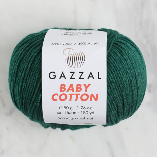 Gazzal Baby Cotton Koyu Yeşil Bebek Yünü - 3467