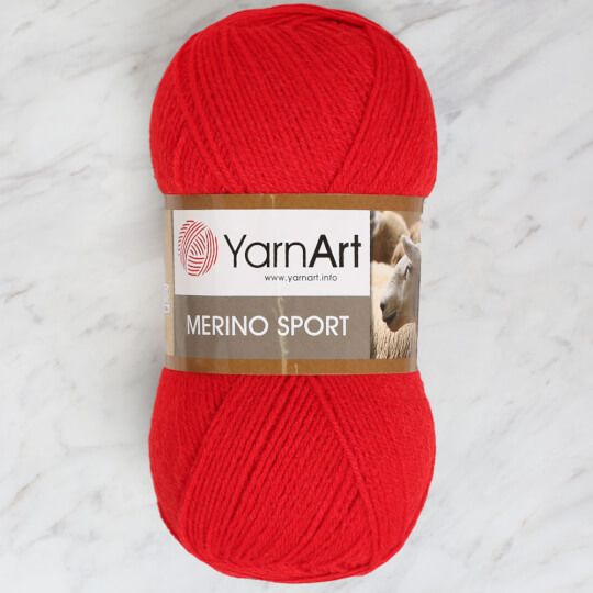 Yarnart Merino Sport Knitting Yarn, Red 773 Hobiumyarns