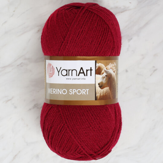 Yarnart Merino Sport Knitting Yarn, Dark Red 774 Hobiumyarns