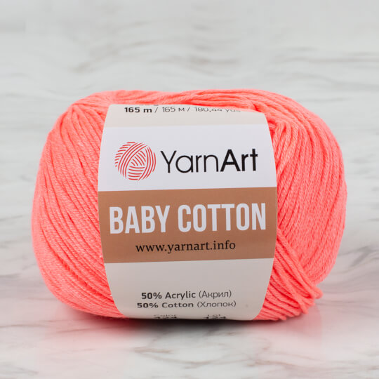 YarnArt Baby Cotton Neon Pembe El Örgü İpi - 424
