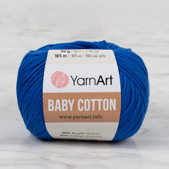 YarnArt Baby Cotton Saks Mavi El Örgü İpi - 456