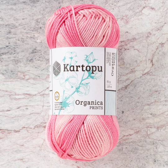 Kartopu Organica Prints 50gr Pembe El Örgü İpi - H2197