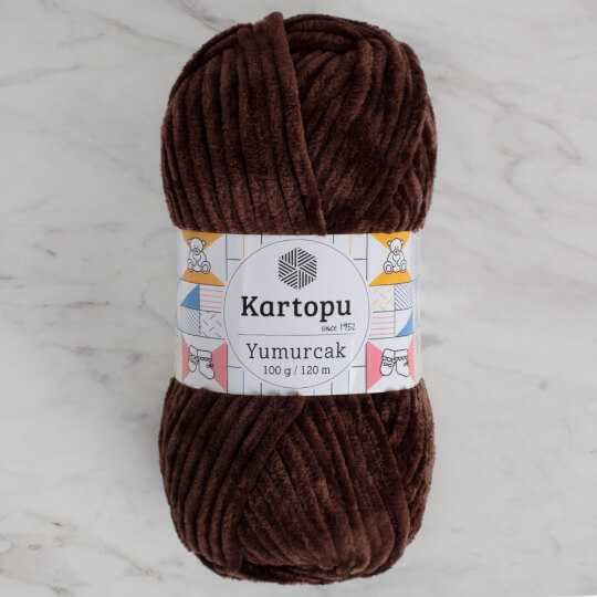 Kartopu Yumurcak Kahverengi Kadife Bebek Yünü - K818