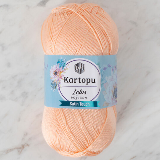 Kartopu Lotus Knitting Yarn, Pinkish Orange - K277 - Hobiumyarns