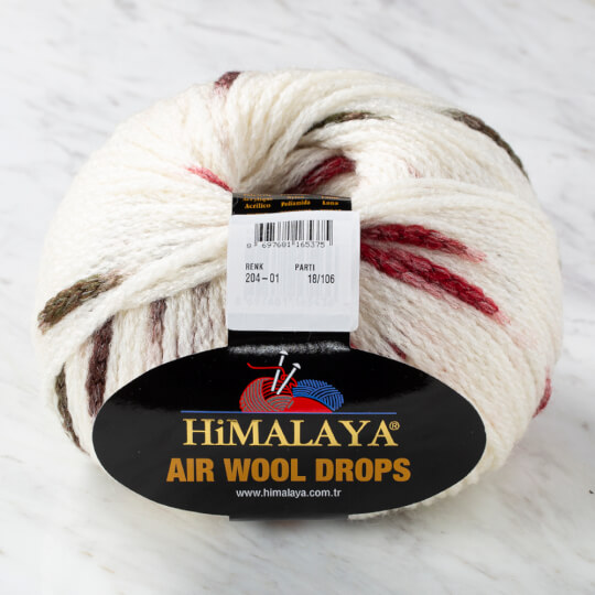 Himalaya Air Wool Drops Speckled Yarn, Cream - 20401 - Hobiumyarns