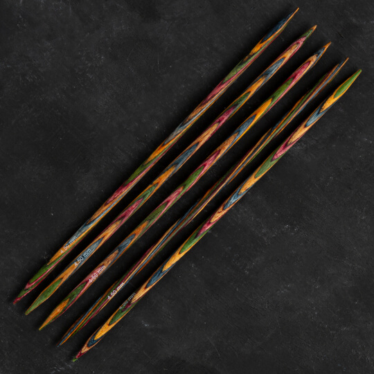 KnitPro Symfonie 4,5 mm 20 cm Ahşap 5'li Çorap Şişi - 20110
