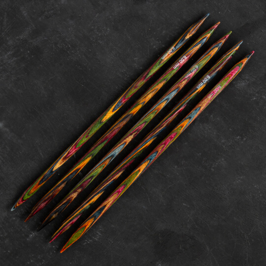 KnitPro Symfonie 6 mm 20 cm Ahşap 5'li Çorap Şişi - 20113