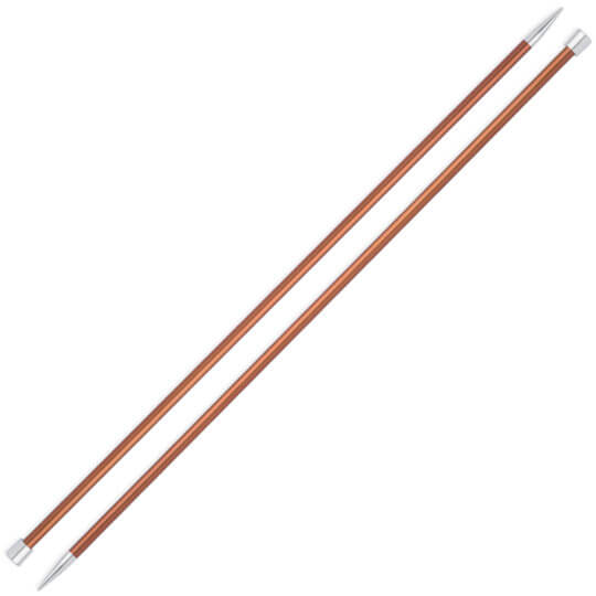 Knitpro Zing 5,5 mm 35 cm Kahverengi Metal Örgü Şişi - 47302