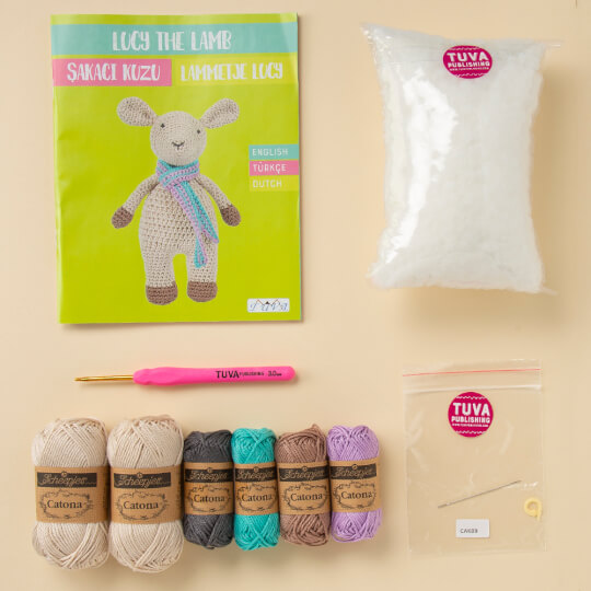 Tuva Crochet Amigurumi Kit, Lucy the Lamb - CAK09 - Hobiumyarns