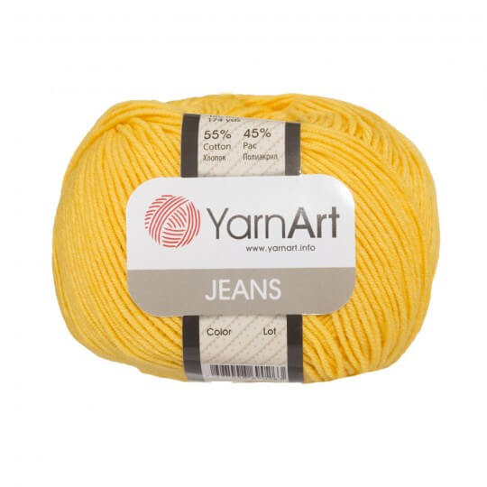 YarnArt Jeans Knitting Yarn, Yellow 35 Hobiumyarns