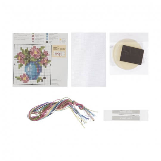 RTO Baltic 5,5 cm Çapında Vazoda Çiçek Desenli Magnet Etamin Kiti - MGH06