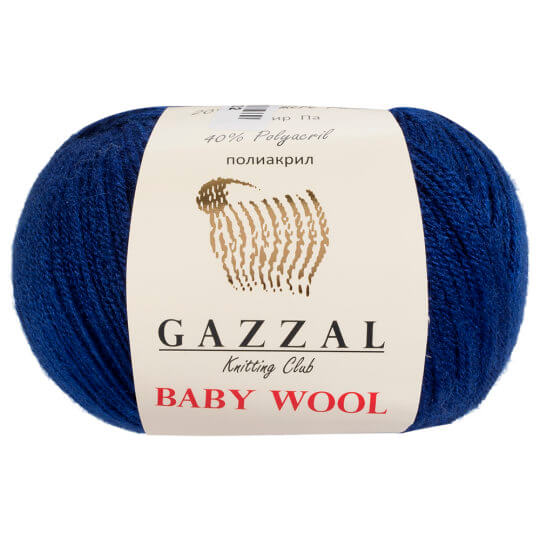 Gazzal Baby Wool Knitting Yarn, Navy Blue 802 Hobiumyarns