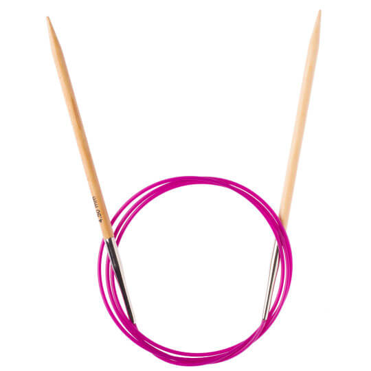 KnitPro Basix Birch Huş Ağacı 4mm 120cm Misinalı Şiş- 35308