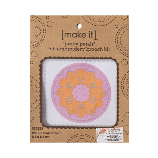 Duftin Make it 8,5x8,5 cm Pembe Broş Keçe Nakışı Kiti - 585188