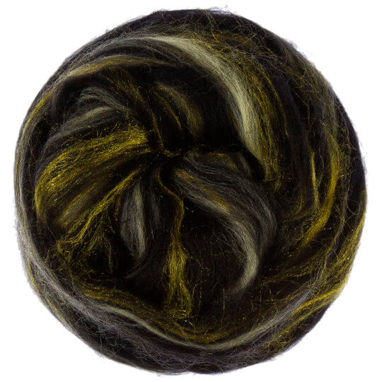Gazzal Felt Wool Lurex Siyah Ebruli Yün Keçe - 6001
