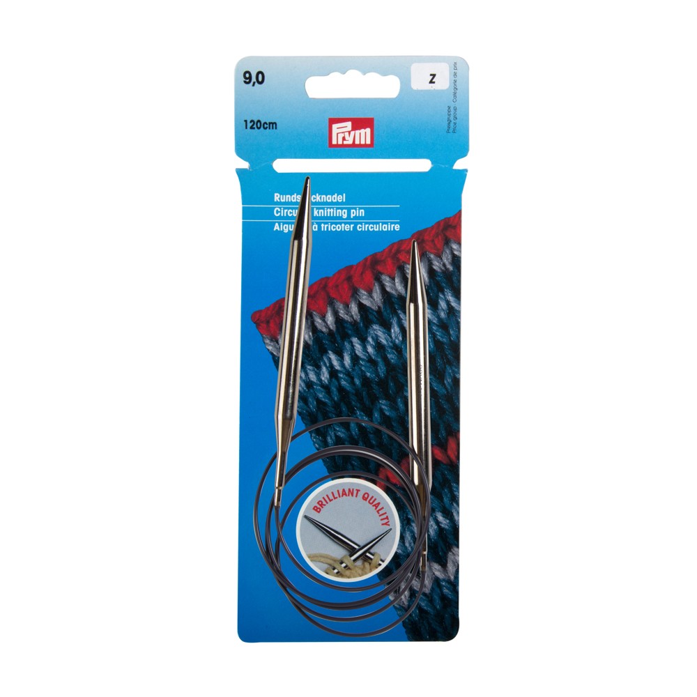PRYM 9 mm 120 cm Brass Circular Knitting Needle 212227 Hobiumyarns