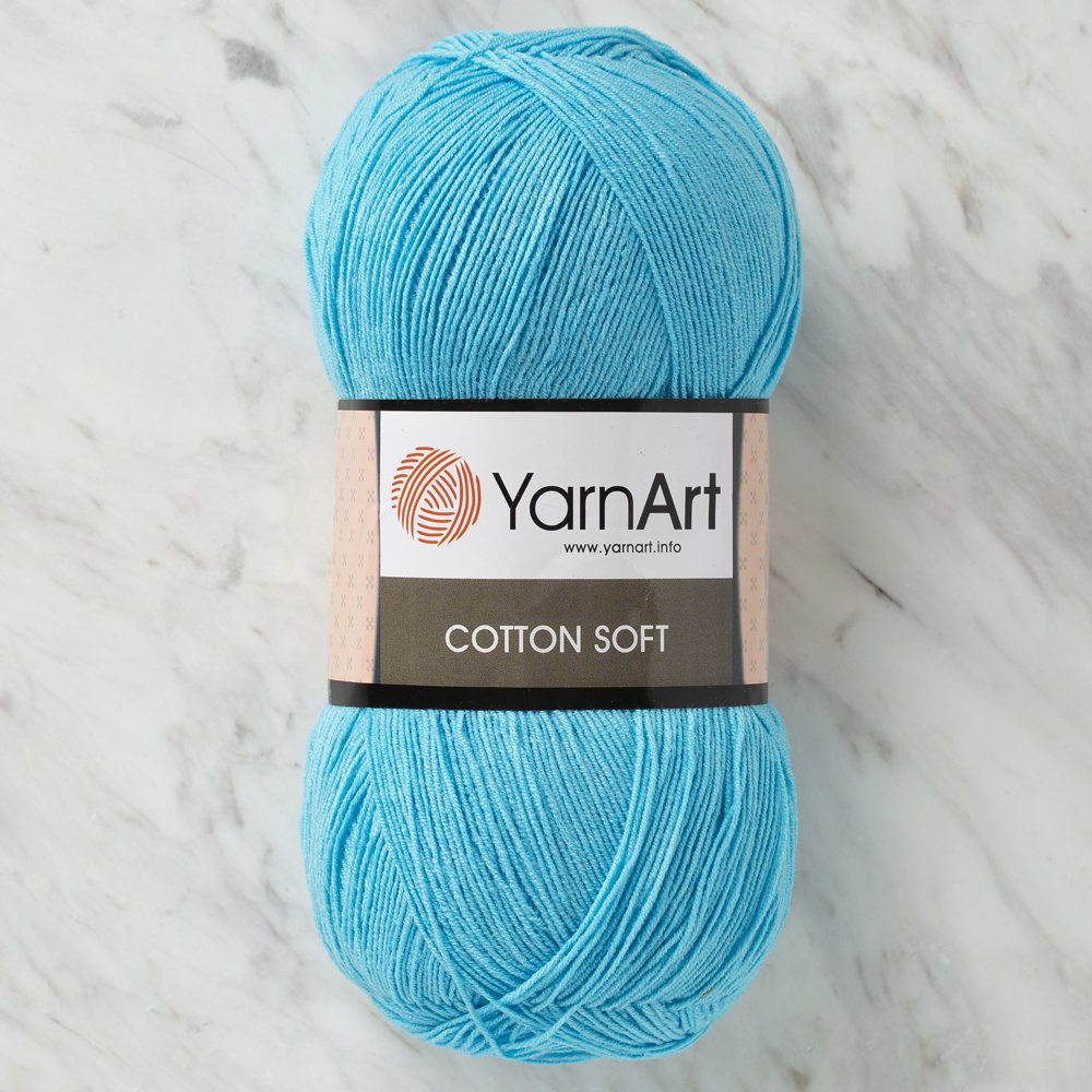 YarnArt Cotton Soft Knitting Yarn, Sky Blue - 33 - Hobiumyarns