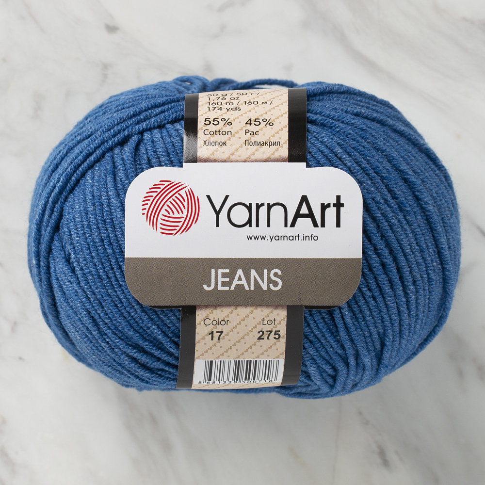 YarnArt Jeans Knitting Yarn, Blue - 17 - Hobiumyarns