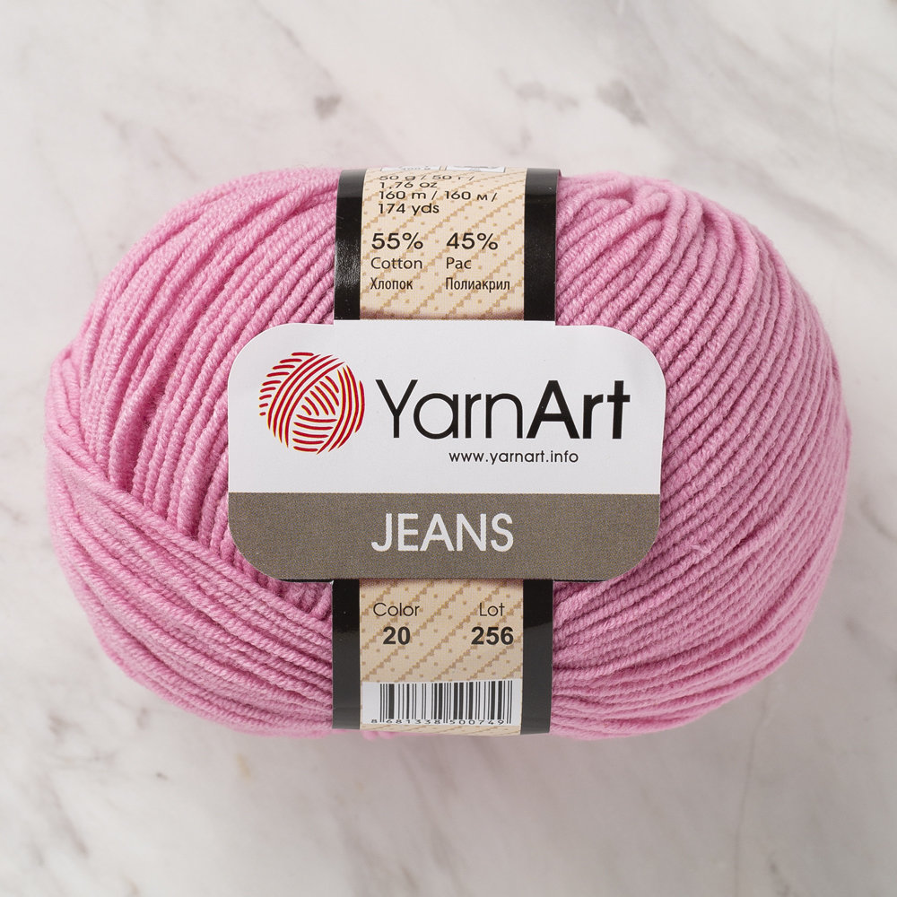 YarnArt Jeans Knitting Yarn, Pink 20 Hobiumyarns