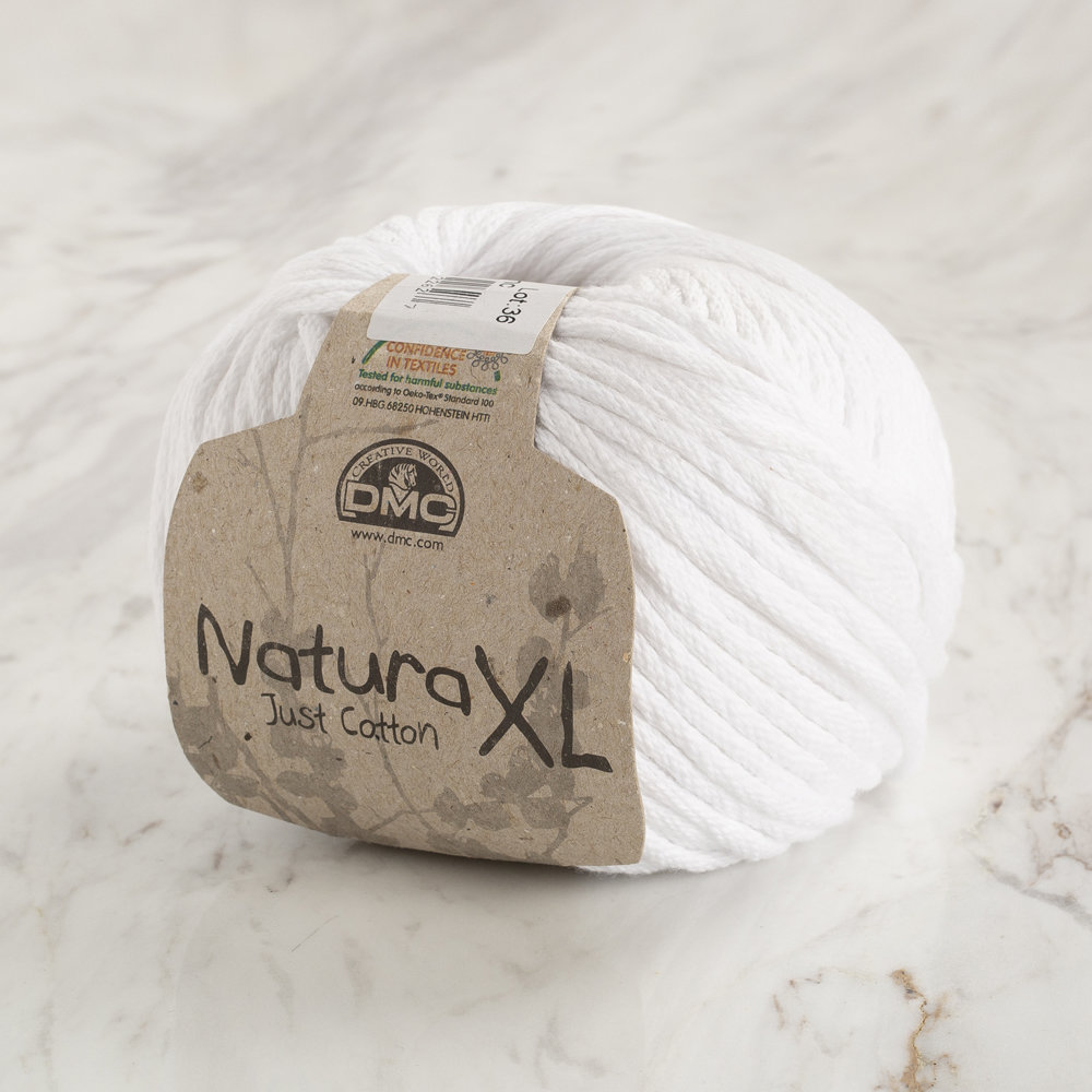 DMC Natura Just Cotton XL Yarn, White 1 Hobiumyarns