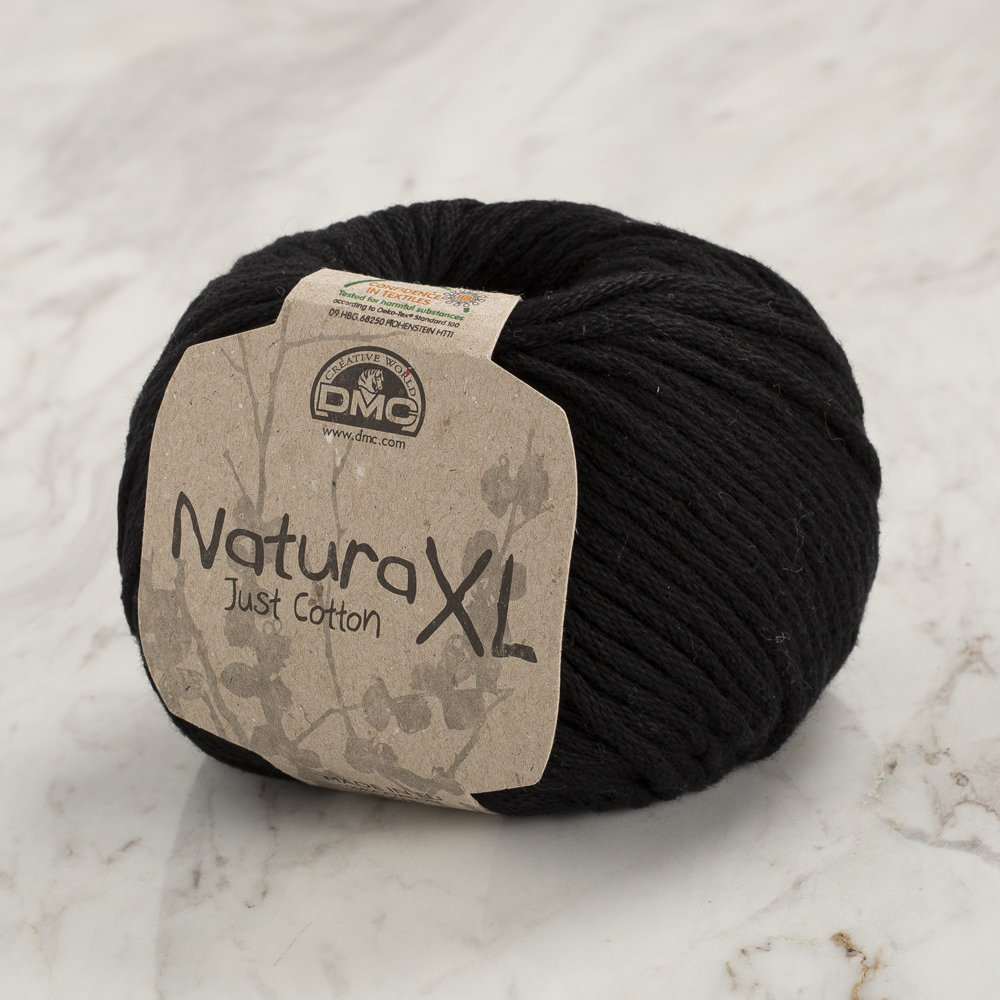 DMC Natura Just Cotton XL Yarn, Black 2 Hobiumyarns