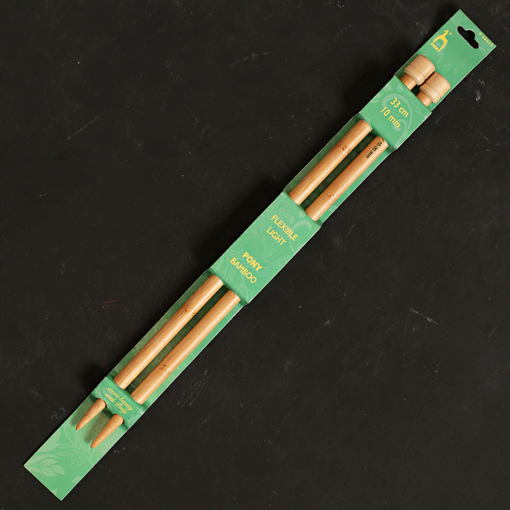 Pony Bamboo 10 mm 33 cm Bamboo Knitting Needles 66819 Hobiumyarns