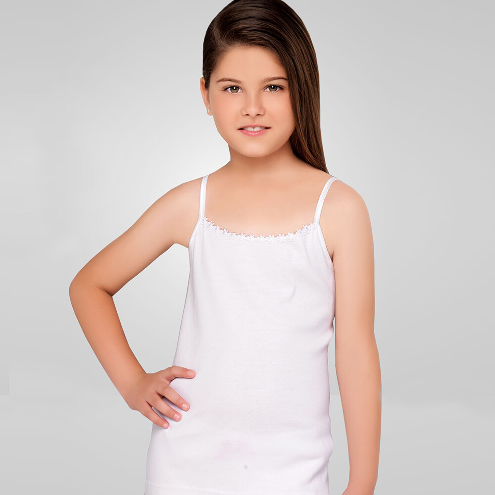 Berrak 2505 Girls' Ribana Tank Undershirt - White - 2 (2-3 Years Old ...