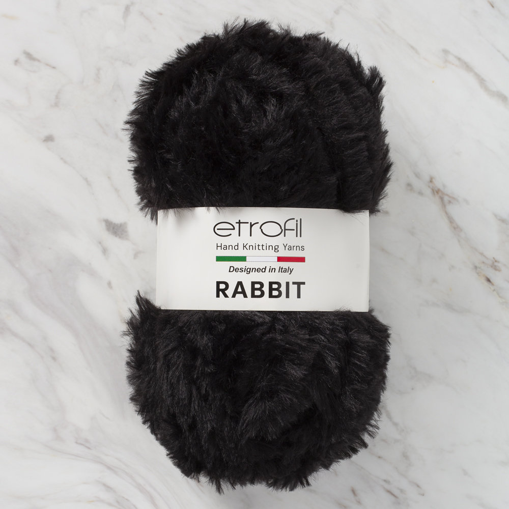 Etrofil Rabbit Fur Yarn, Black 70906 Hobiumyarns