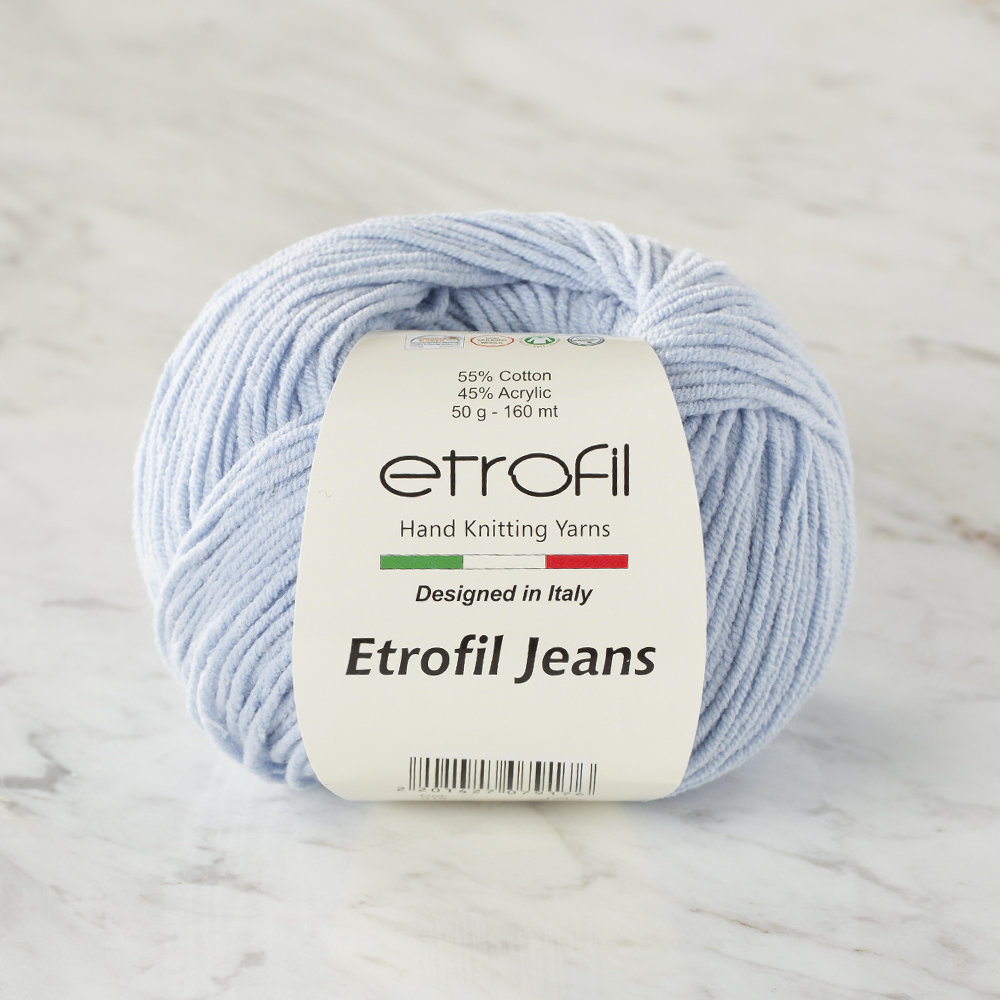 Etrofil Jeans Knitting Yarn, Baby Blue 018 Hobiumyarns