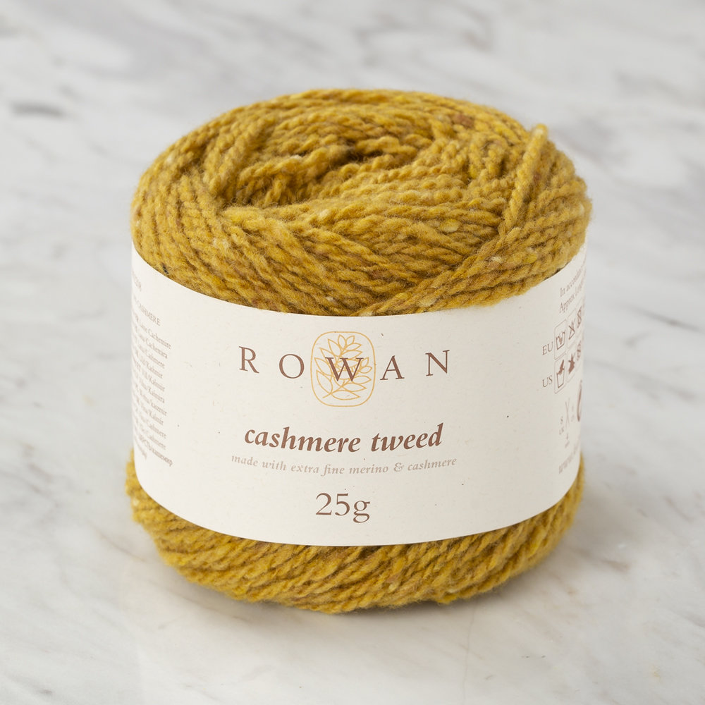 Rowan Cashmere Tweed Yarn, Mustard 00010 Hobiumyarns