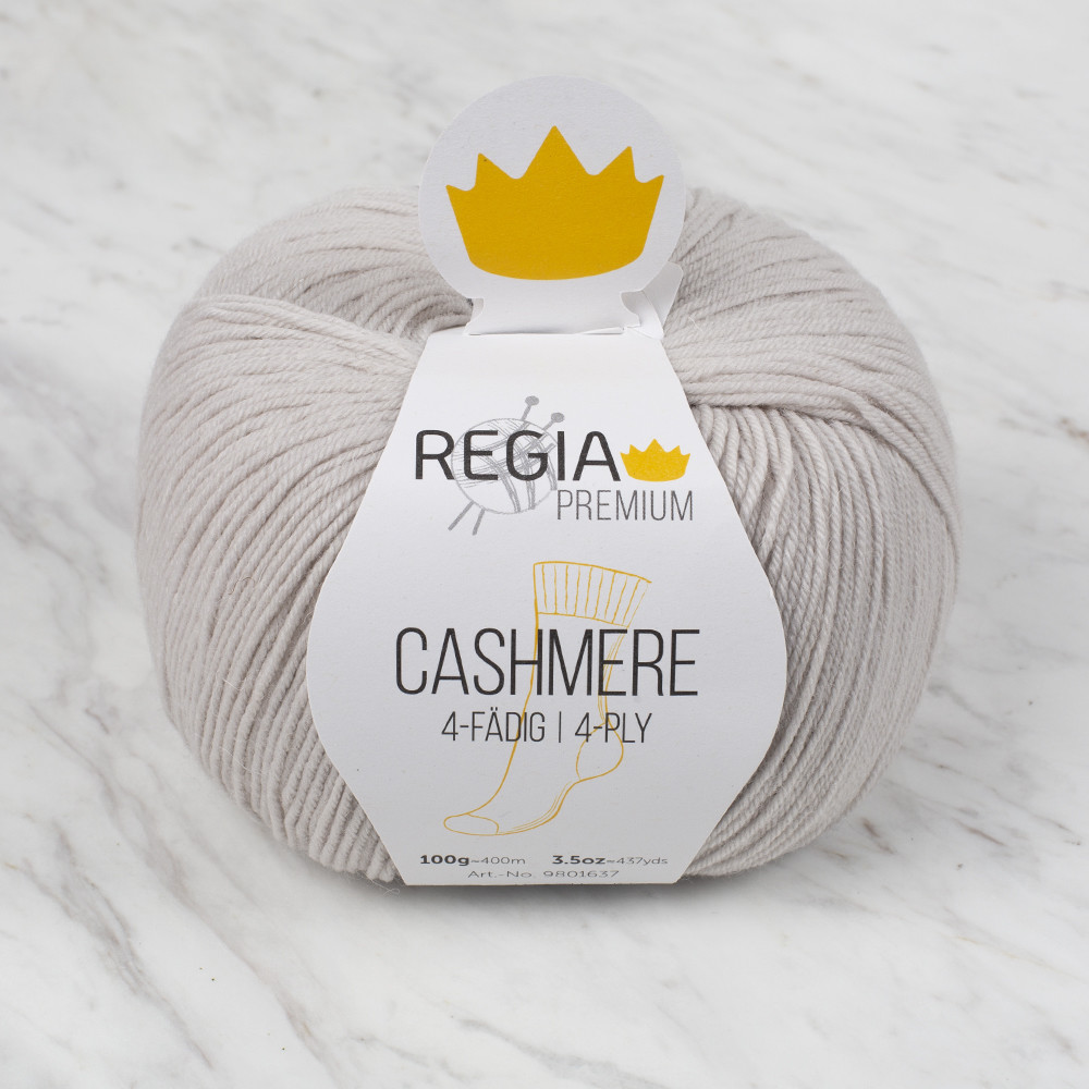 Schachenmayr Regia Premium Cashmere Knitting Yarn, Light Grey 9801637