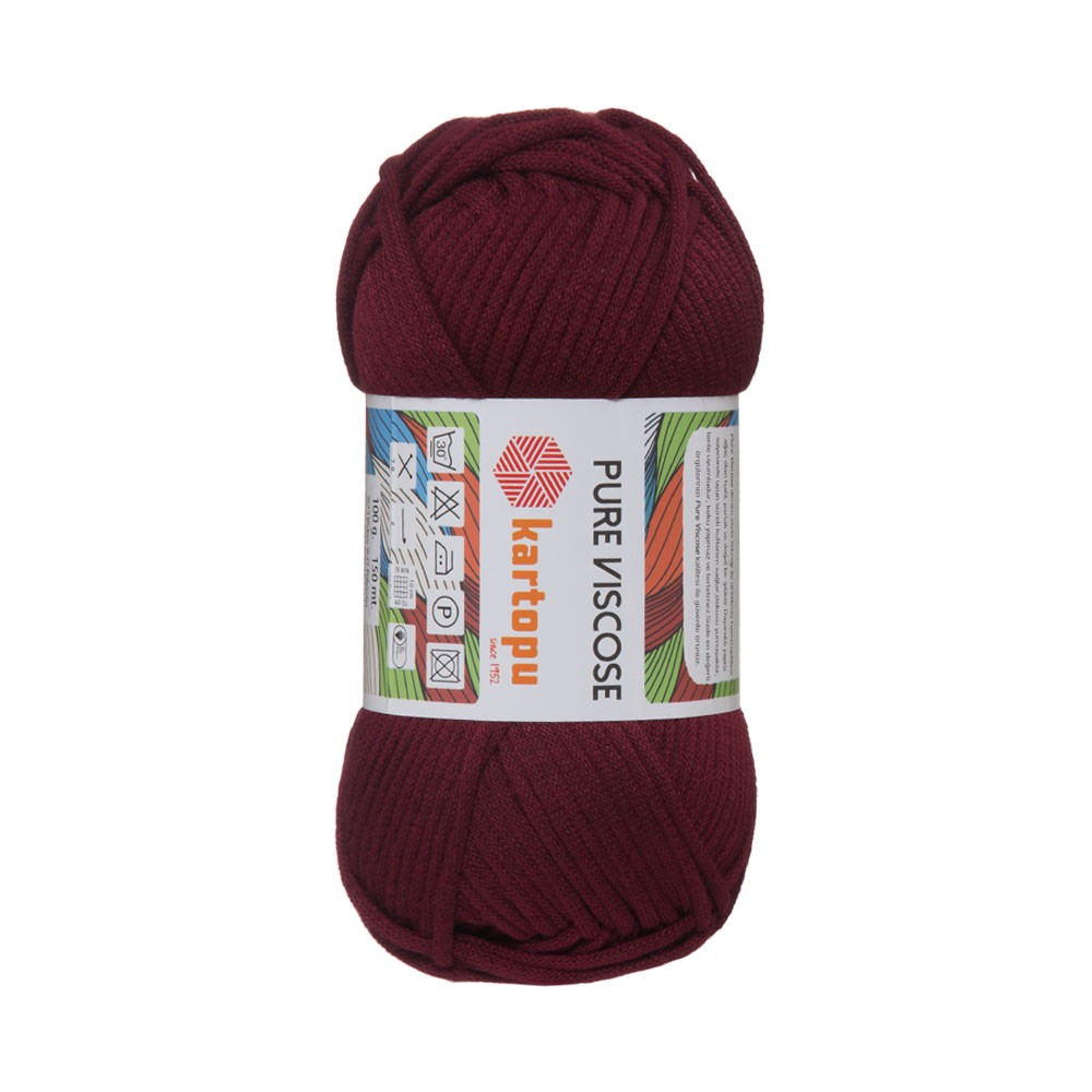 Kartopu Pure Viscose Knitting Yarn, Claret K110 Hobiumyarns