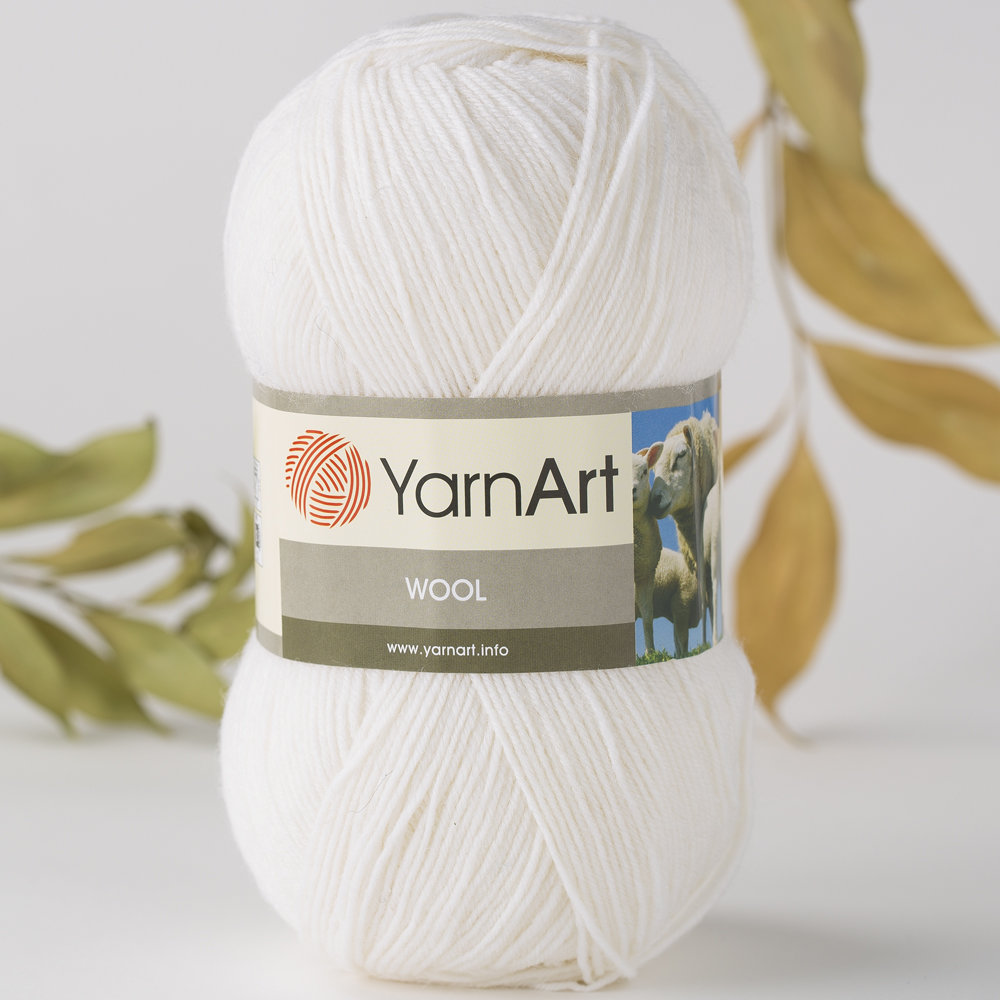YarnArt Wool Yarn, White 501 Hobiumyarns