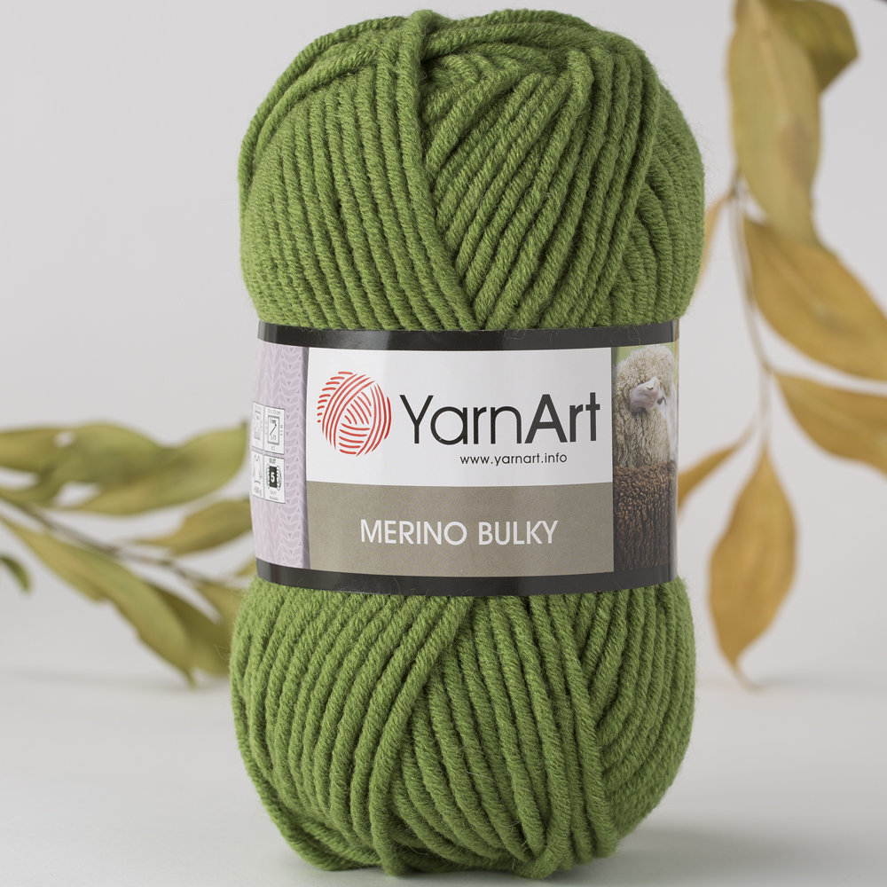 YarnArt Merino Bulky Yarn, Green 098 Hobiumyarns