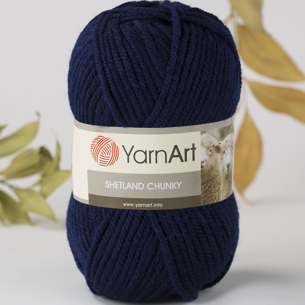 YarnArt Shetland Chunky Yarn, Navy Blue 634 Hobiumyarns