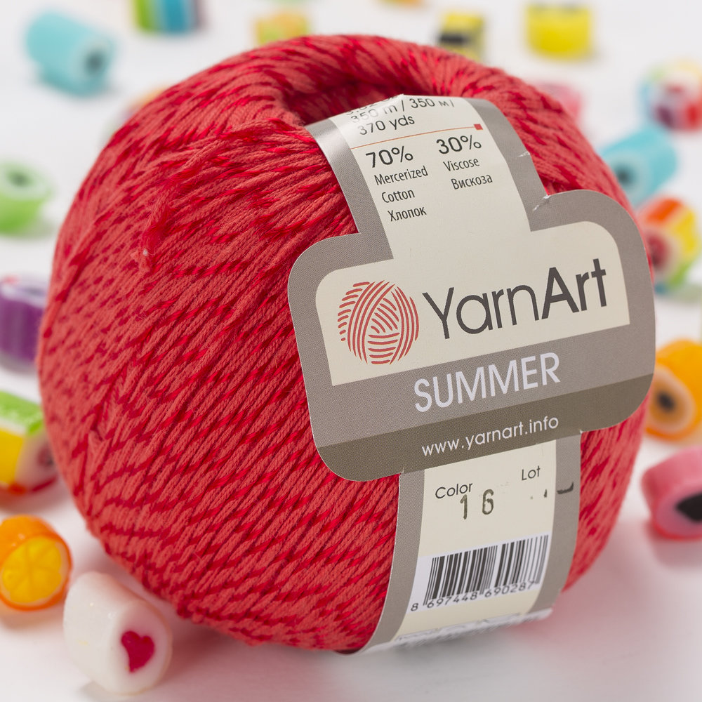 YarnArt Summer Yarn, Red - 16 - Hobiumyarns