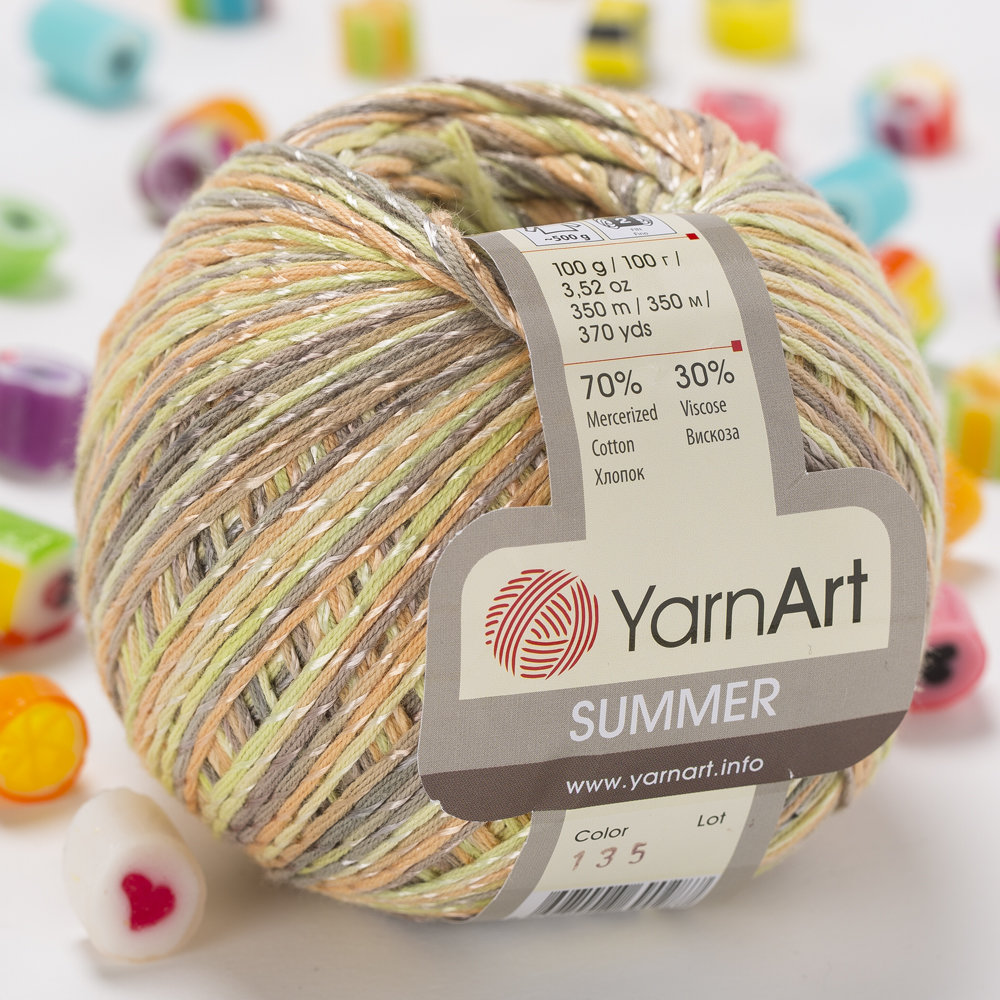 YarnArt Summer Yarn, Variegated 135 Hobiumyarns