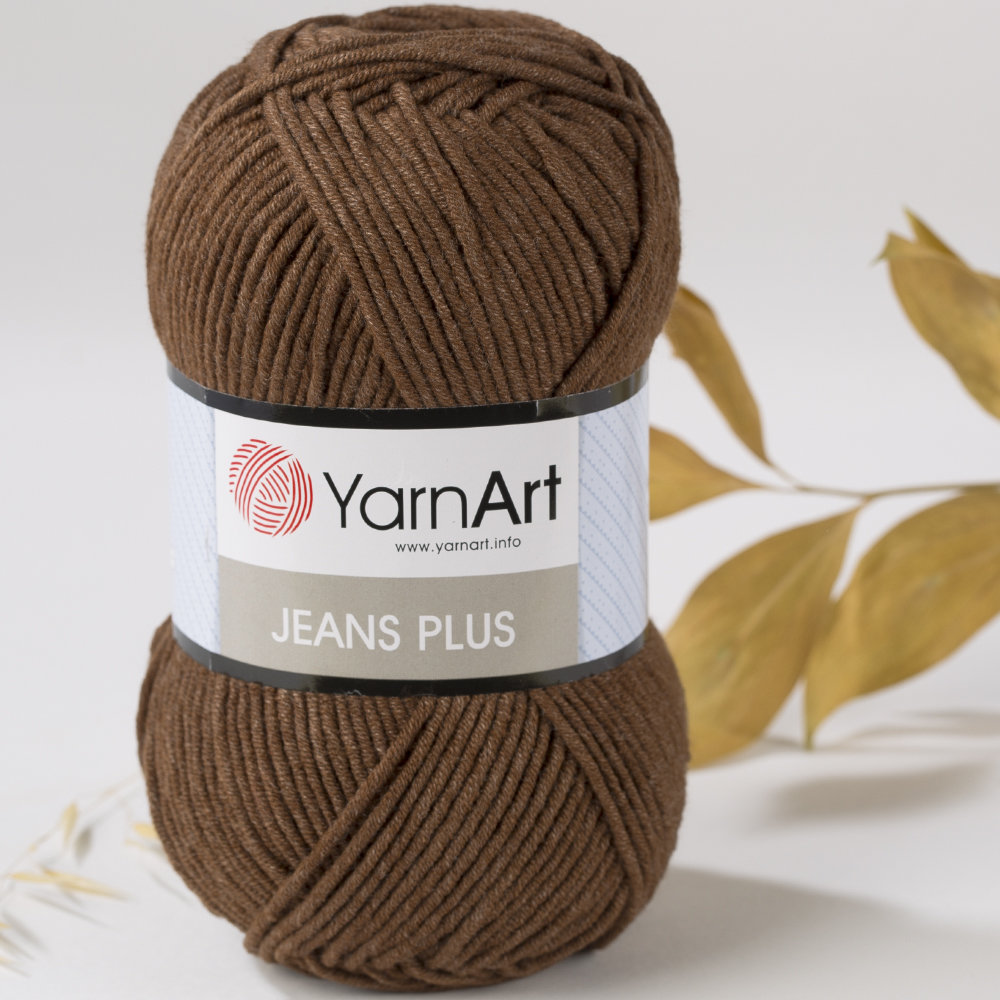 YarnArt Jeans Plus Cotton Yarn, Brown 70 Hobiumyarns