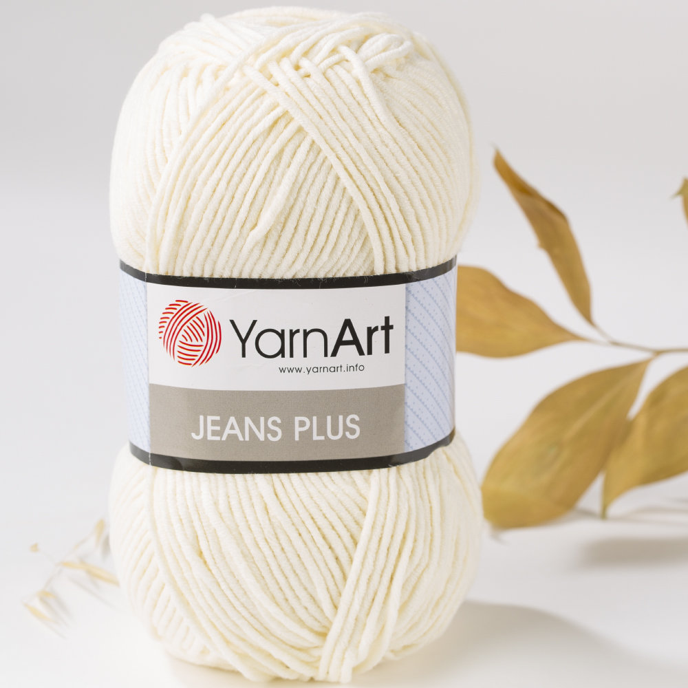 Пряжа YARNART Jeans Plus. Джинс плюс от YARNART. 05 Крем Jeans Plus YARNART.