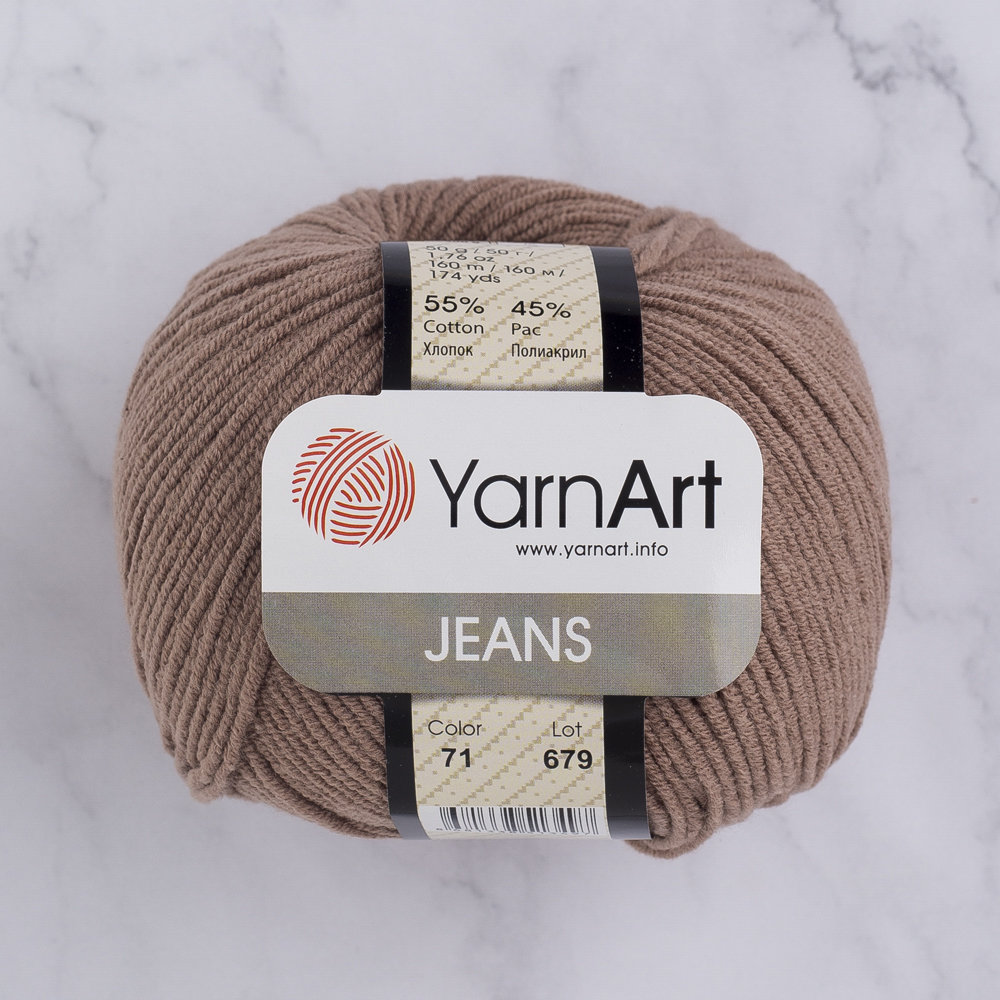 YarnArt Jeans Knitting Yarn, Brown 71 Hobiumyarns