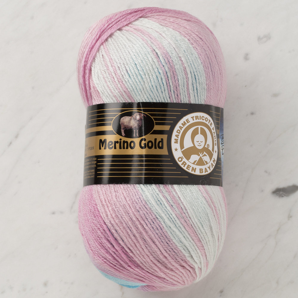 Madame Tricote Paris Merino Gold Batik Knitting Yarn, Variegated Colors 820 Hobiumyarns