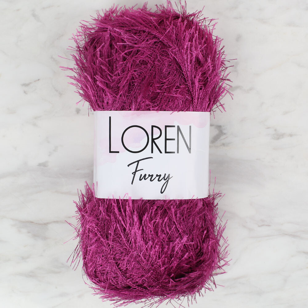 Loren Furry Knitting Yarn, Purple RF031 Hobiumyarns
