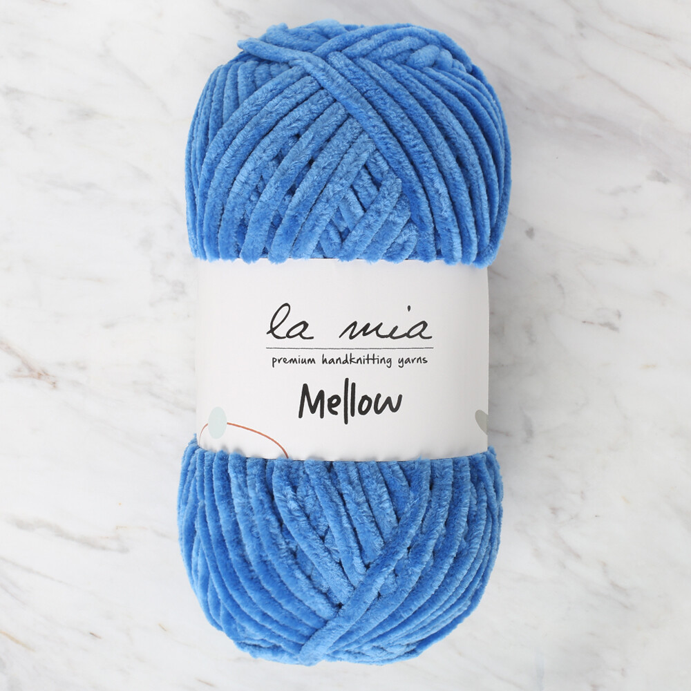 La Mia Mellow Chenille Yarn Blue 936 Hobiumyarns